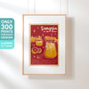 Framed Sangria de Vino Blanco Poster – A framed Sangria cocktail poster featuring a vintage design of white wine sangria in a pitcher with fruit-filled glasses. Limited to 300 prints across 7 sizes.