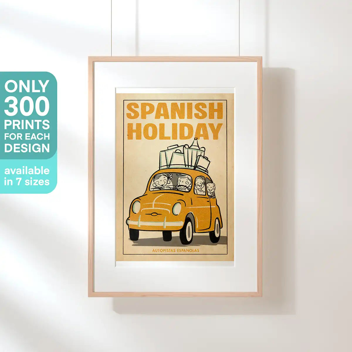 Limited edition "Spanish Holiday" poster by Cha – only 300 prints available
