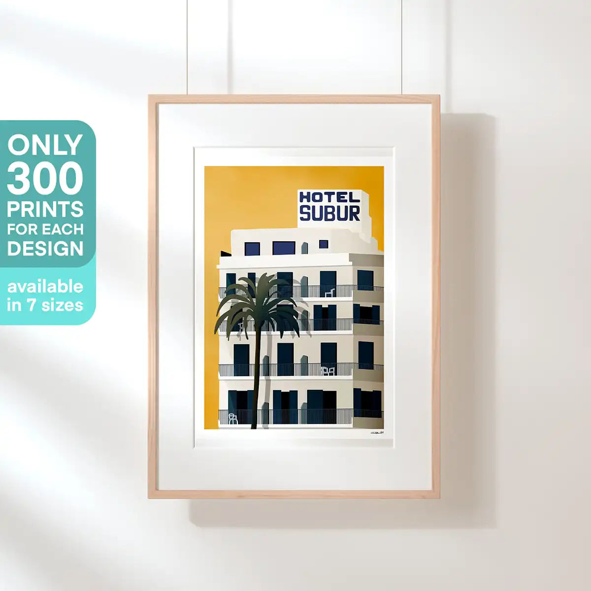 Subur Hotel poster by Cha with “300 prints only” badge, part of a limited edition art print series.
