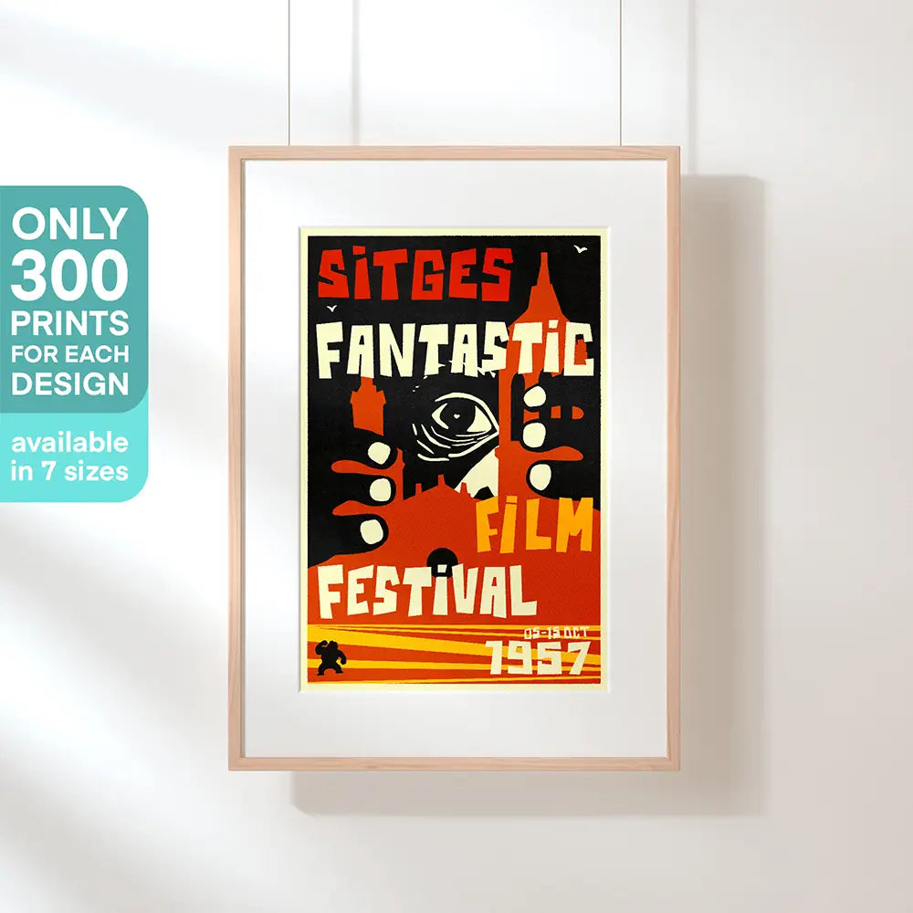 Framed 1957 Sitges Fantastic Film Festival poster, limited edition art print