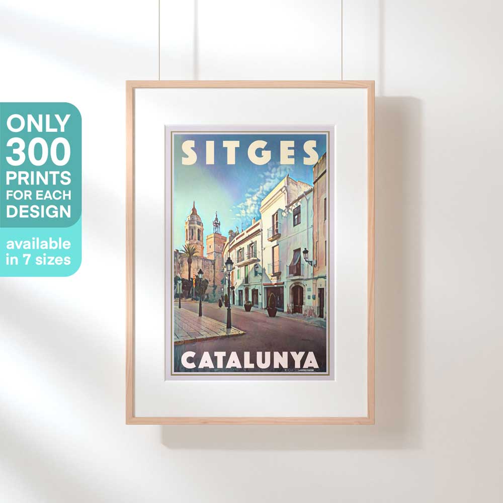 Exclusive 300 Limited Edition Sitges Poster by Alecse in Elegant Hanging Frame