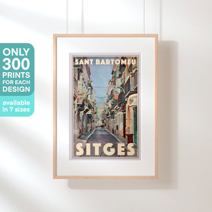 Limited edition 300-copy Sant Bartomeu Sitges poster by Alecse — printed on museum-quality matte paper.
