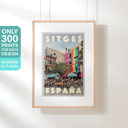 Vintage Sitges Pride travel poster by Alecse, limited edition wall art