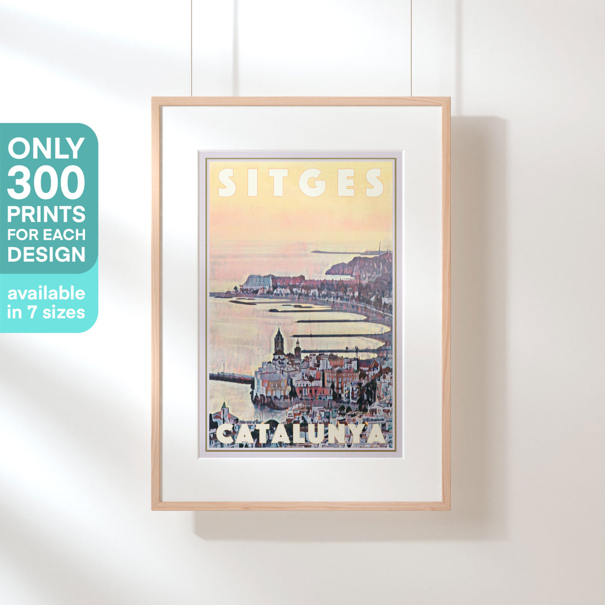 Limited edition Sitges Sunrise art print by Alecse — only 300 copies printed worldwide on fine art matte paper.
