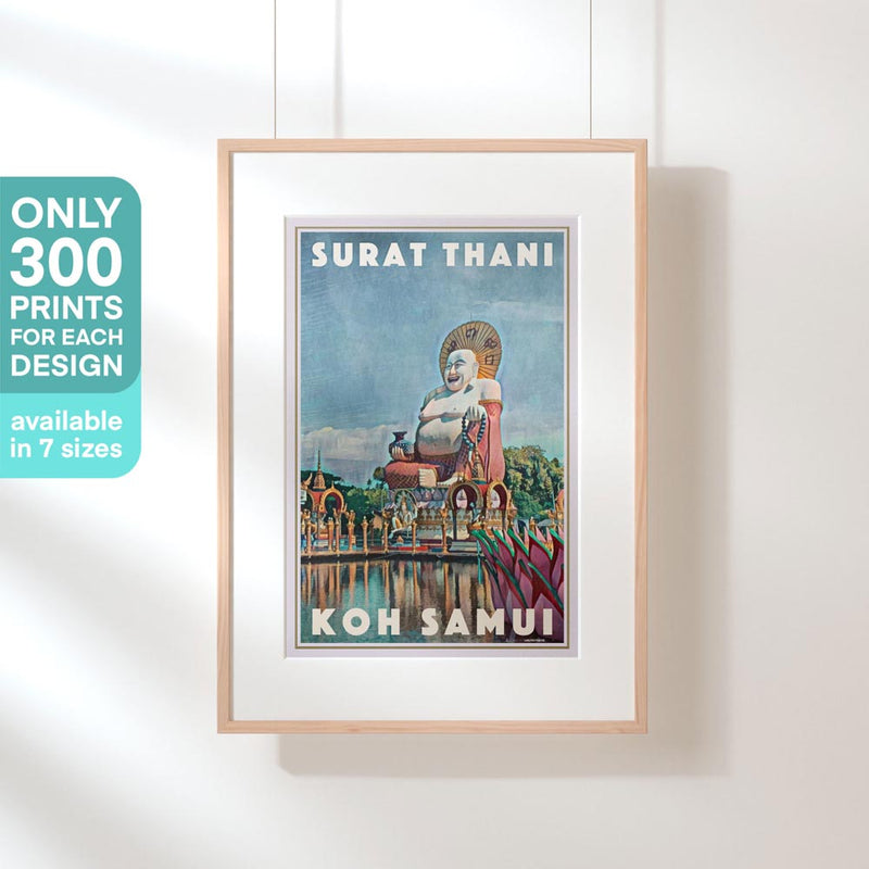 Hanging-framed Laughing Buddha poster, highlighting its exclusive 300-copy limited edition (not numbered)