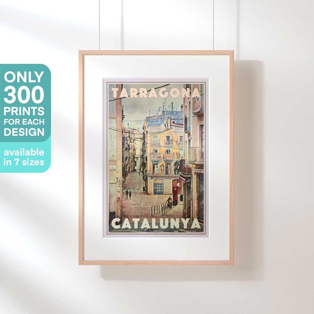 Tarragona poster 'Arola' by Alecse™ displayed in a hanging frame with limited edition mention (300ex)