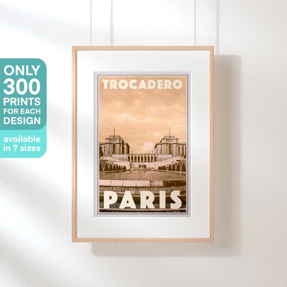 Limited Edition Paris Retro Poster of the Trocadero by Alecse