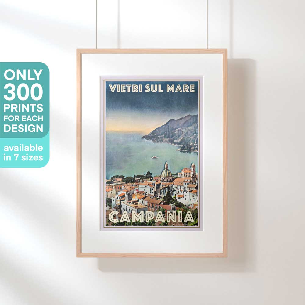 Limited edition Vietri sul Mare poster by Alecse™ beautifully displayed in a hanging frame (300ex)
