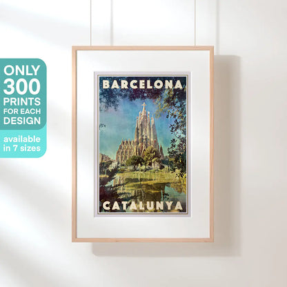 Sagrada Familia Barcelona framed poster showing limited edition of 300 prints label
