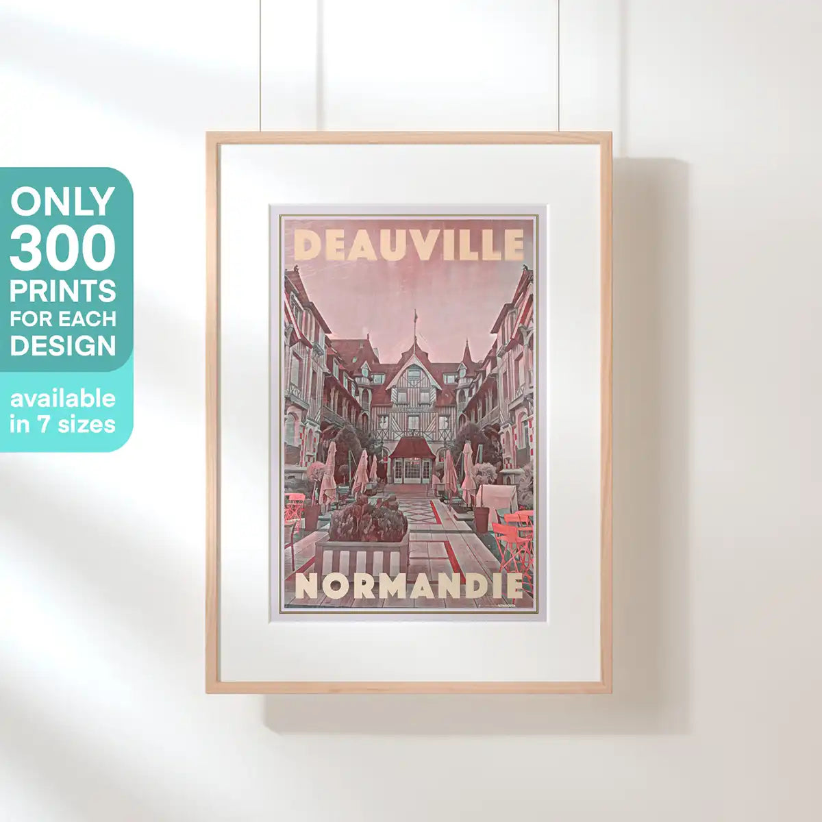Limited edition Deauville Normandy travel poster, part of a certified 300-copy fine art print series by Alecse