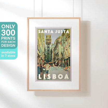 Santa Justa Elevator Lisbon poster limited edition of 300 prints by Alecse