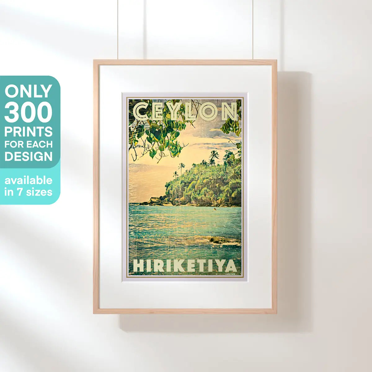 Limited Edition Hiriketiya beach poster by Alecse, Artful Travel series