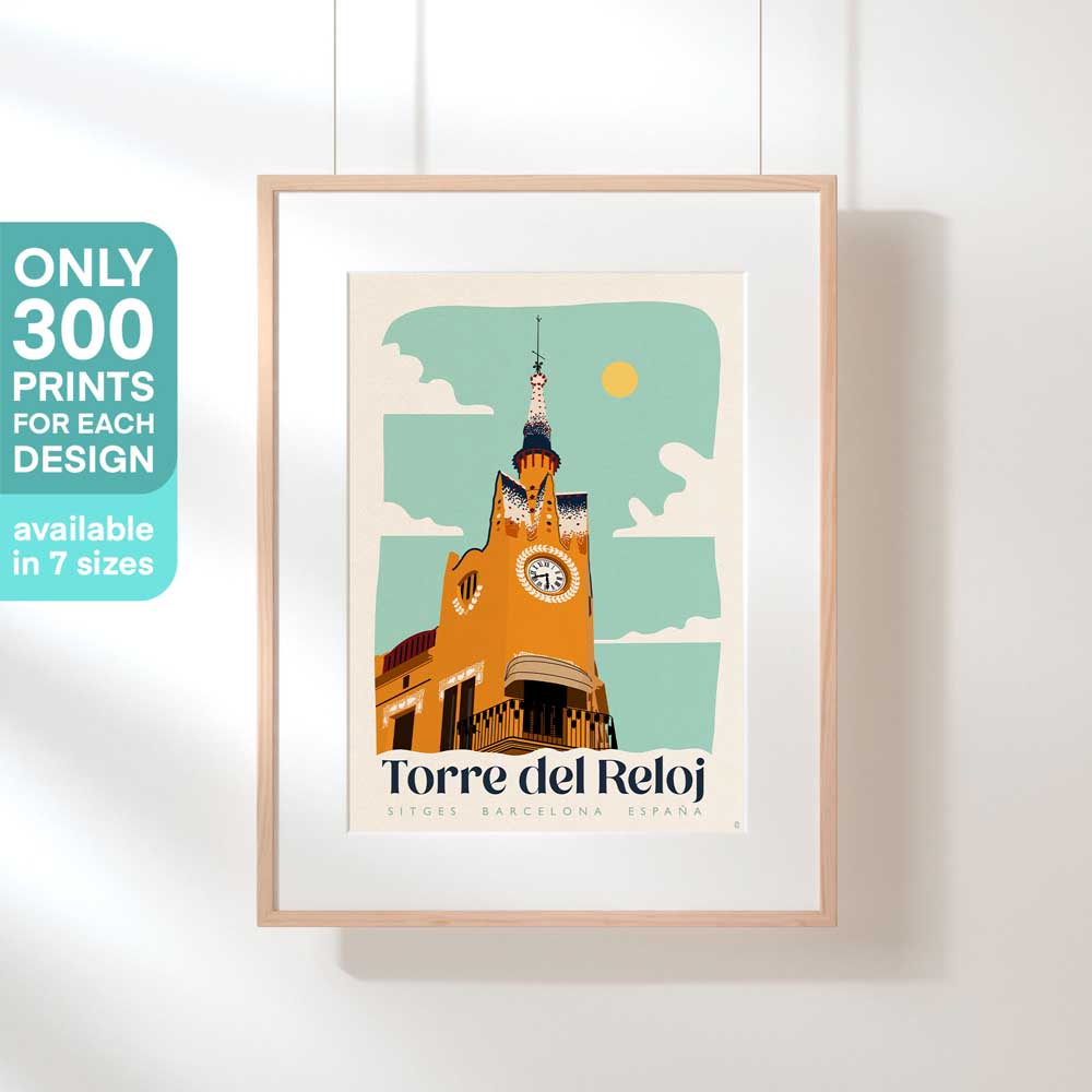 Limited Edition Sitges Clocktower poster | Torre del Reloj by Cha