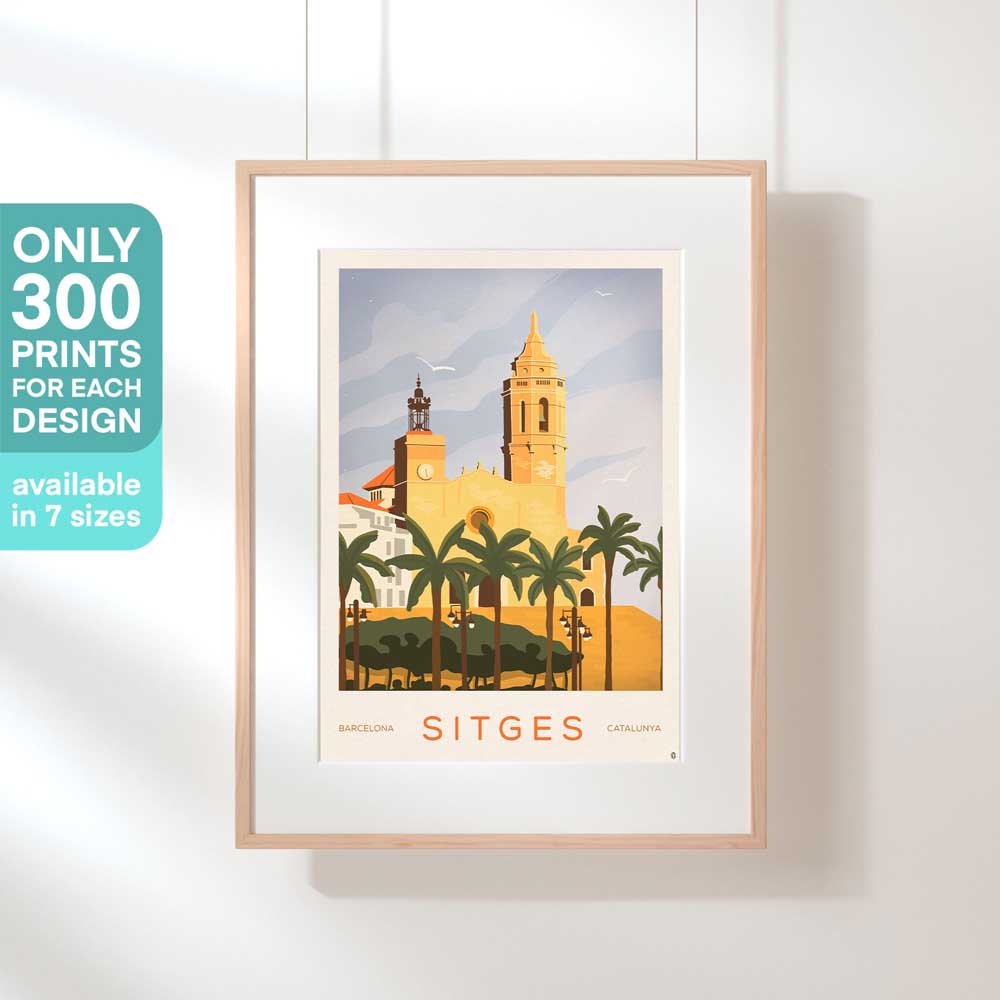 Limited Edition poster of Sitges, Sunset SC by Cha