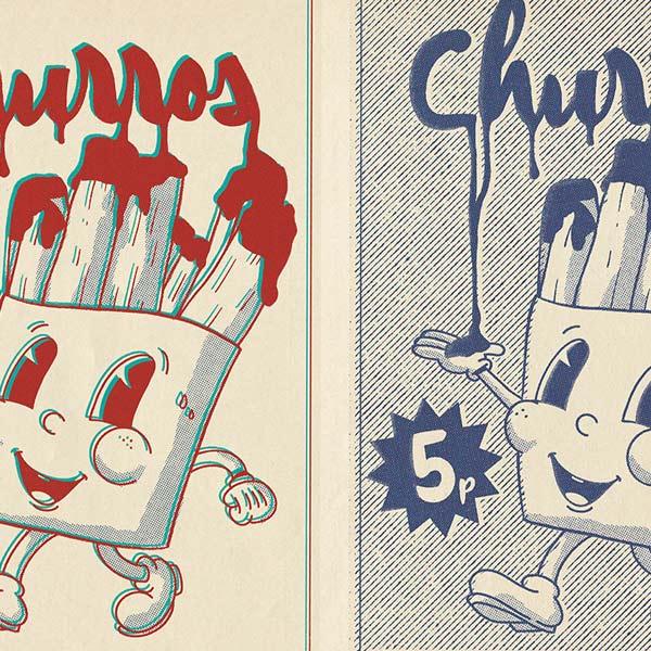 Details of the Churros poster created by Cha for Spanish Capsule™