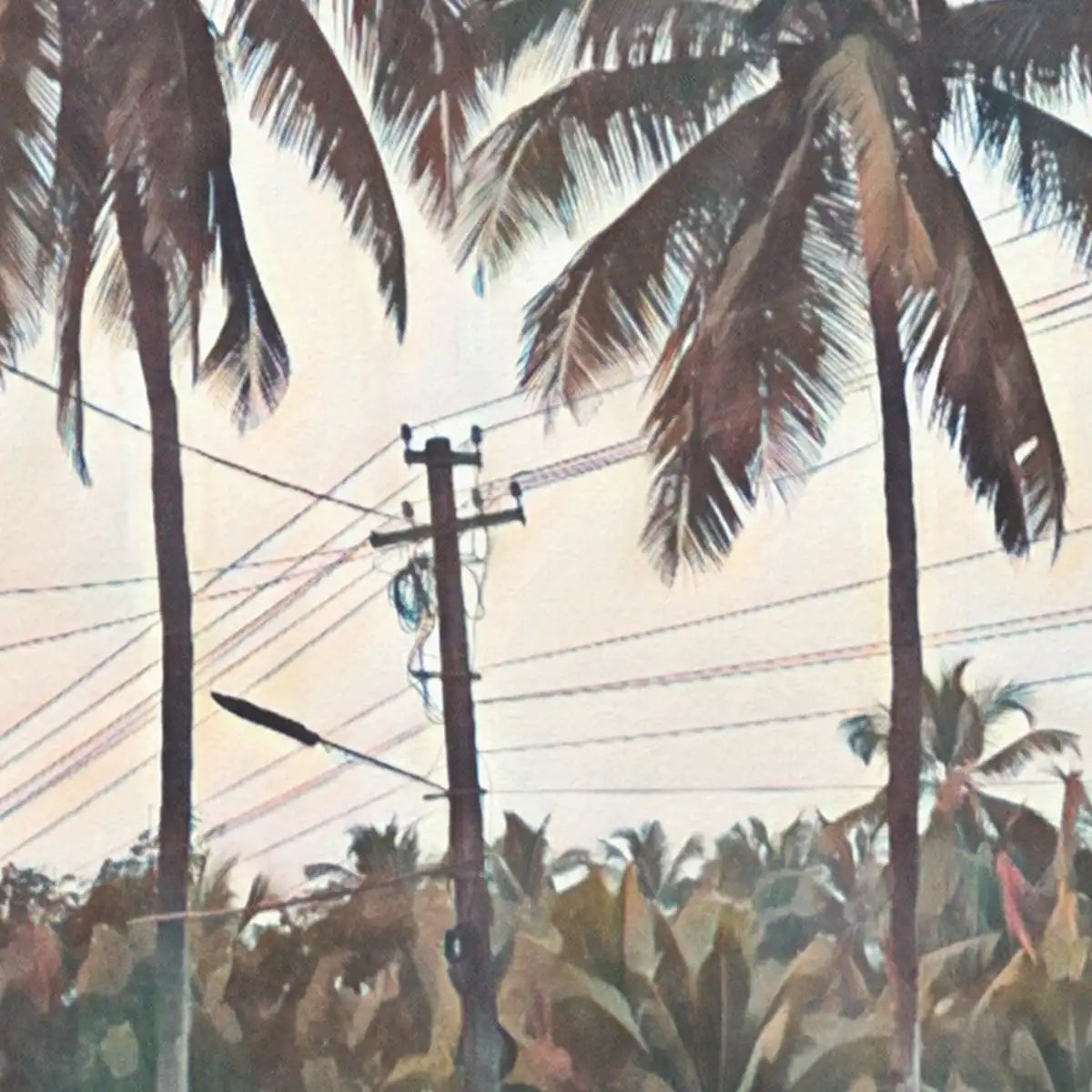Vintage-inspired Morjim Goa poster by Alecse showing the signature half-tone printing effect visible at larger sizes