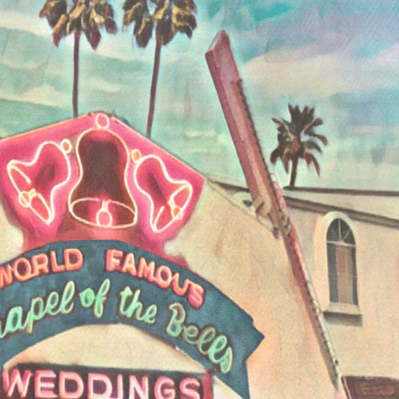 Details of the Chapel of the Bells in the Las Vegas Wedding poster by Alecse