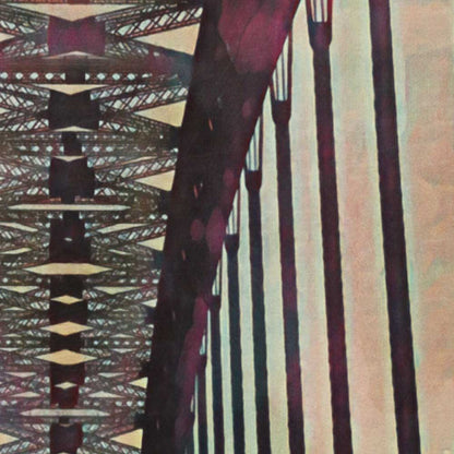 Close-up view of the Harbour Bridge Sydney poster, showcasing Alecse’s soft-focus technique and retro-inspired details