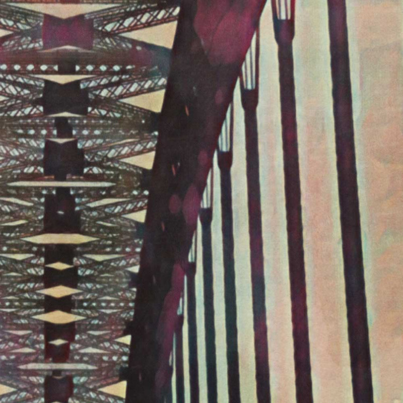 Close-up view of the Harbour Bridge Sydney poster, showcasing Alecse’s soft-focus technique and retro-inspired details