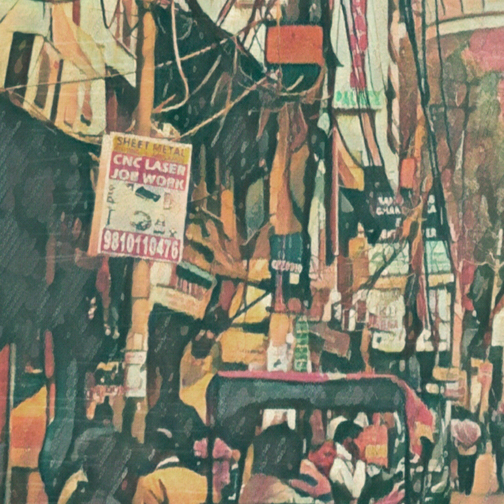 Details of the street in the Old Delhi poster by Alecse