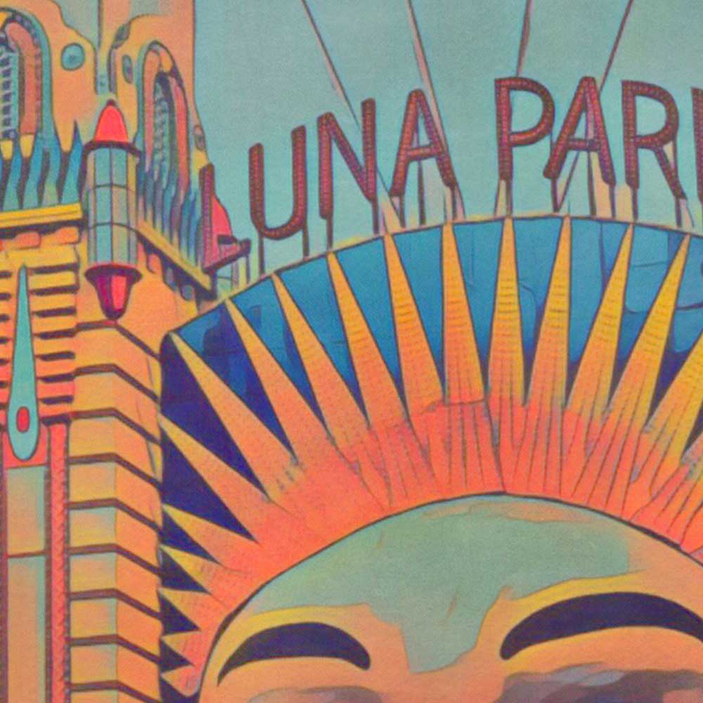 Close-Up of Sydney Luna Park Poster - Showcasing Alecse's Soft Focus Style