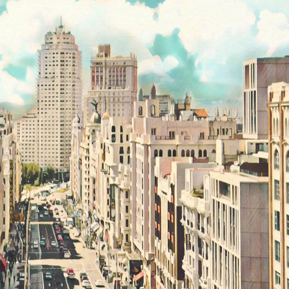 Close-up of the Madrid poster by Alecse