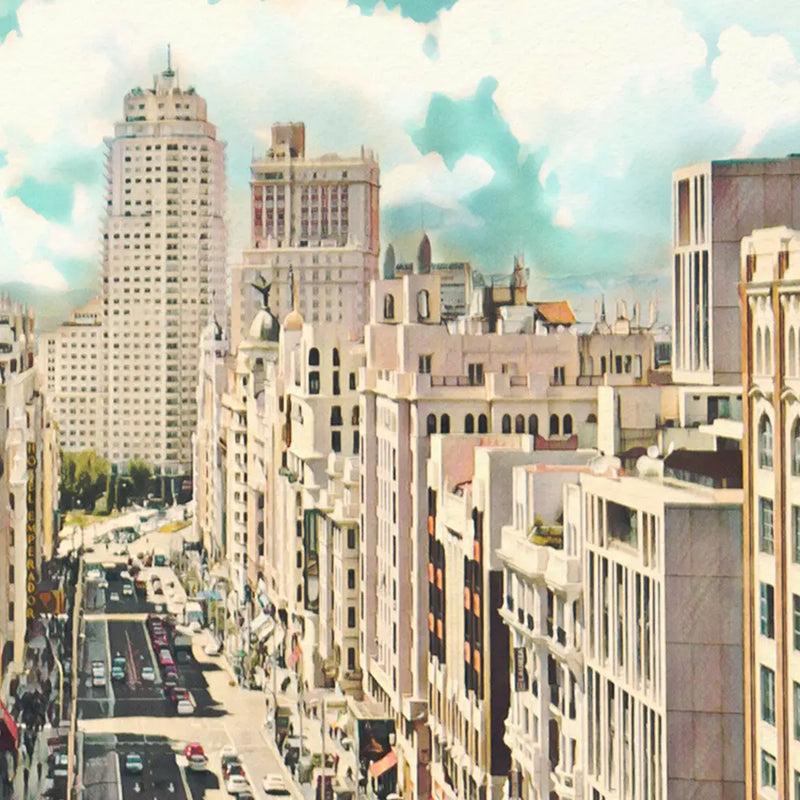 Close-up of the Madrid poster by Alecse