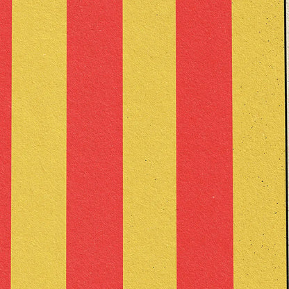 Detail of La Bandera poster from the Spanish Capsule collection by Cha, showing textured vertical red and yellow stripes
