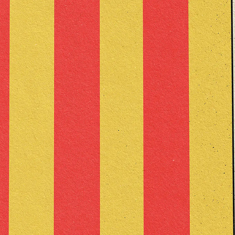 Detail of La Bandera poster from the Spanish Capsule collection by Cha, showing textured vertical red and yellow stripes