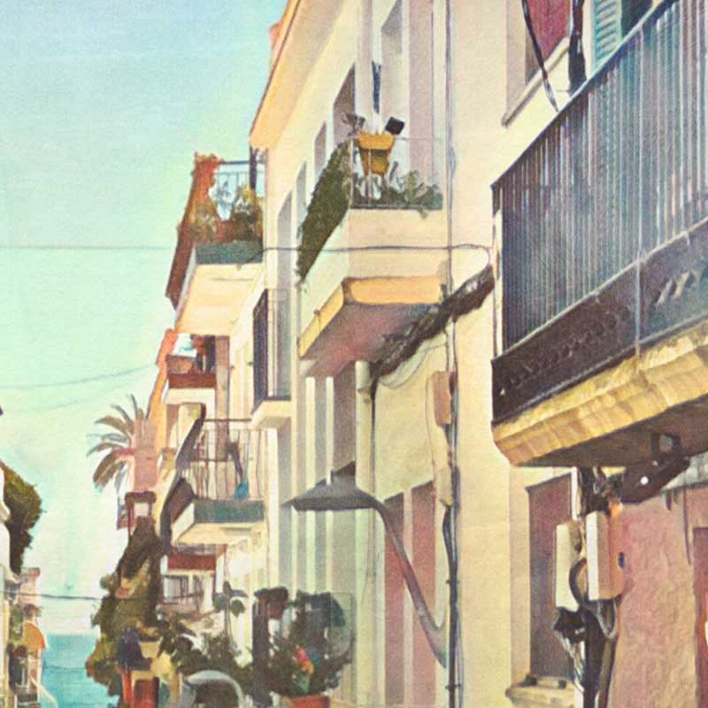 Details of Sant Pere street in Sitges Poster of Catalonia