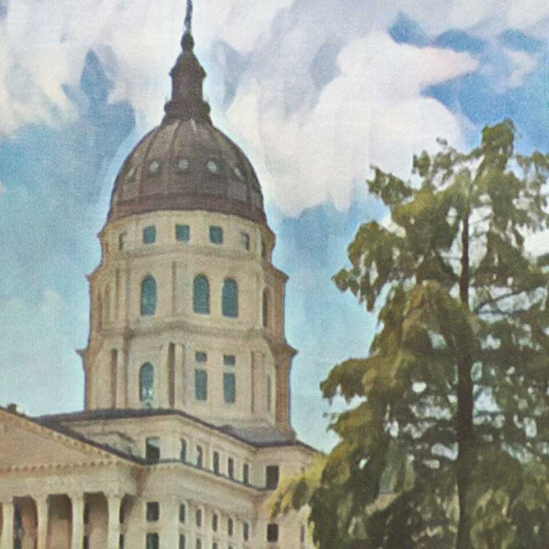 Details of the Capitol in the Topeka poster of Kansas