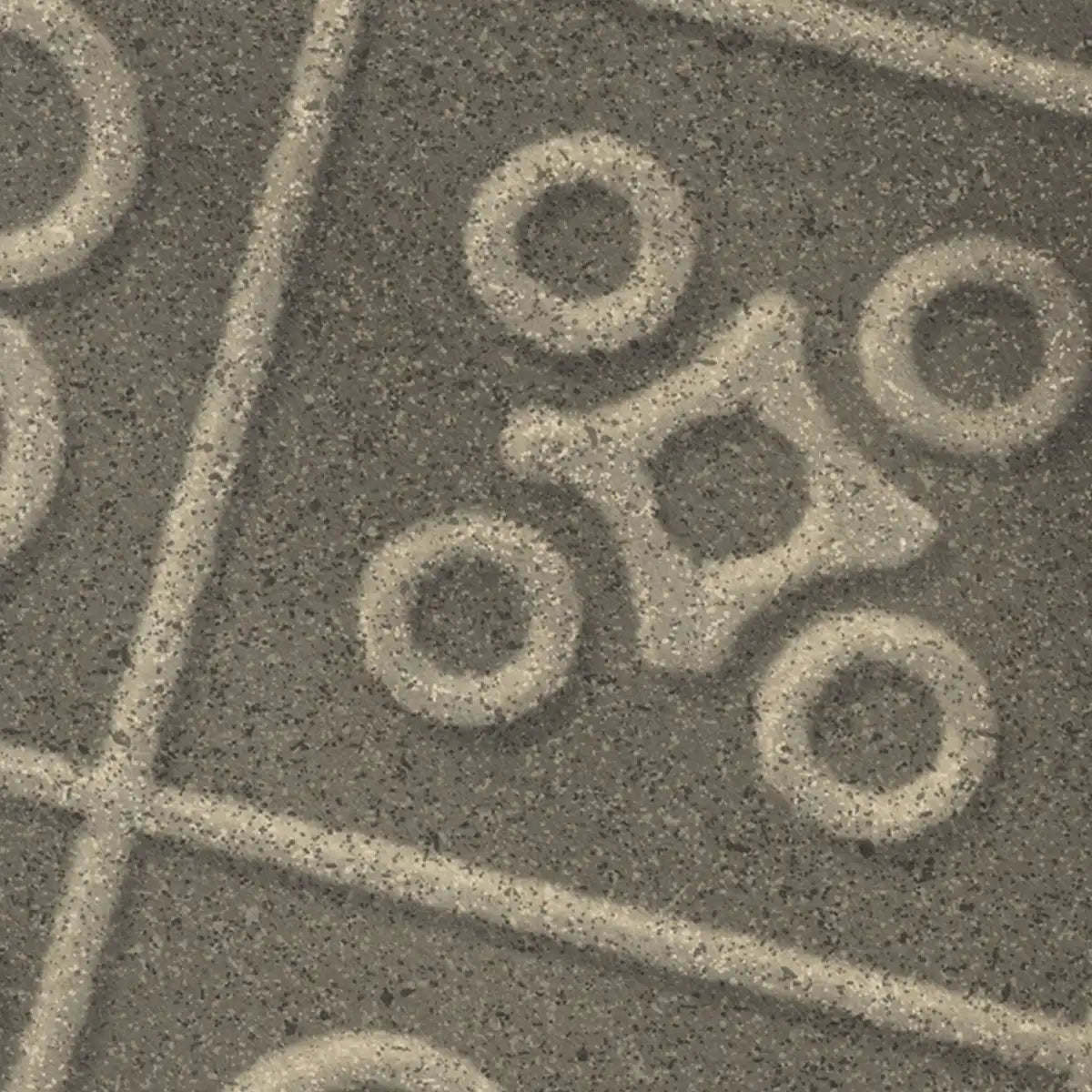 Close up of El Panot Barcelona poster featuring the iconic Panot de Flor and geometric pavement patterns