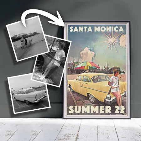 Commissioned Vintage Style Poster, Custom Art Print by Alecse