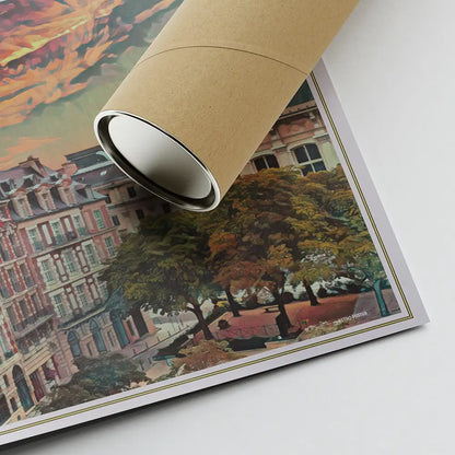 Marais Panorama landscape poster rolled and shipped in eco-friendly reinforced tube