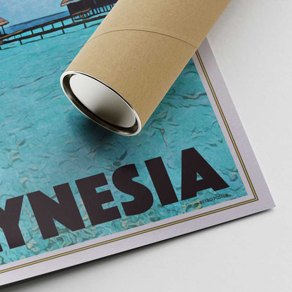 Signed corner of the Bora Bora poster and shipping tube