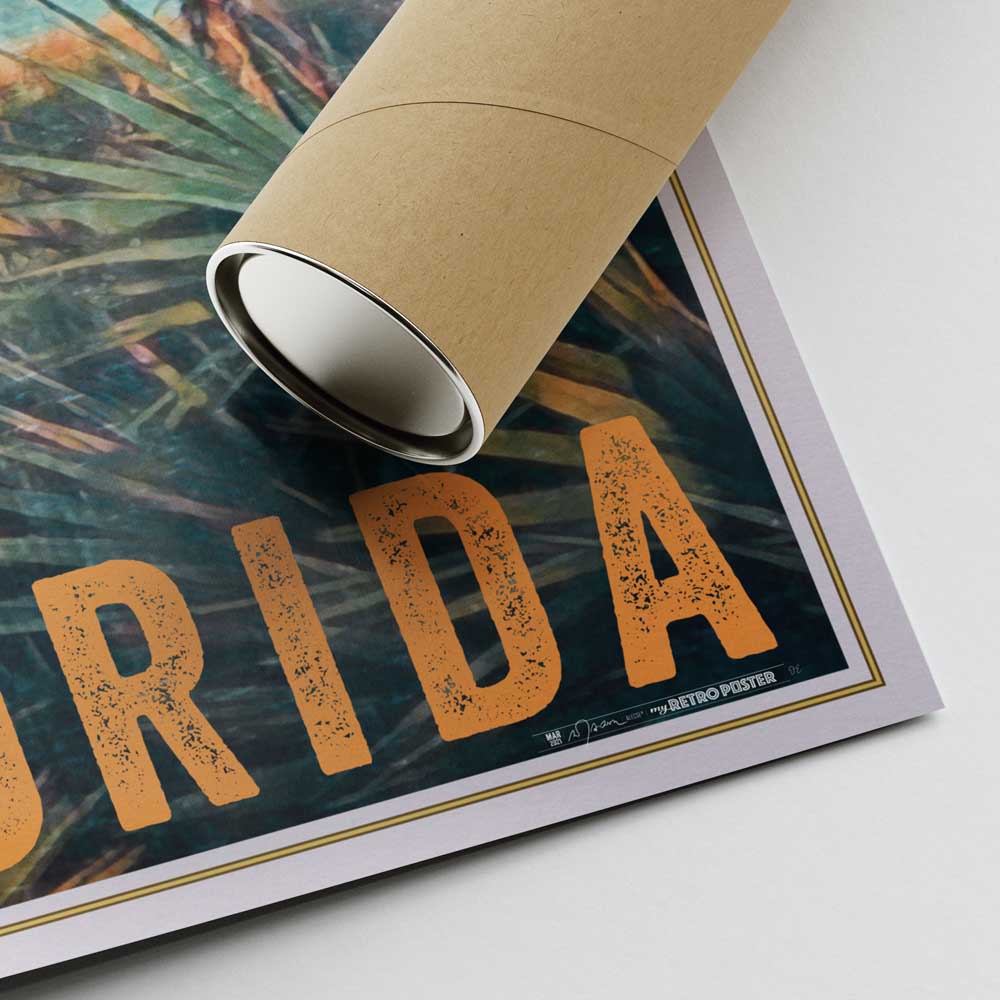Authentic Delray Beach Poster - Signed by Artist Alecse with Elegant Shipping Tube