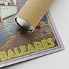 Lower right corner of Mallorca Port travel poster with Alecse's signature and shipping tube