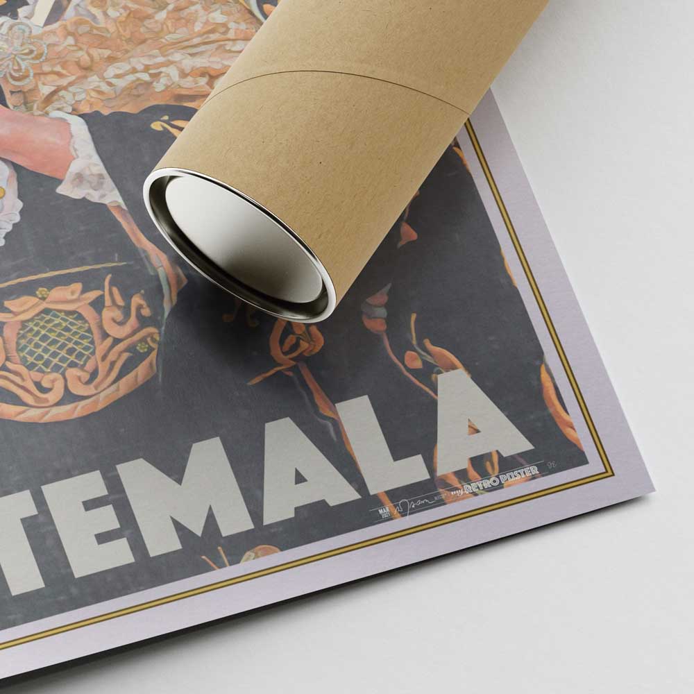 Lower right corner of the Virgin Mary poster with Alecse’s signature and a shipping tube in carton.