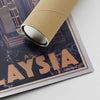 Lower right corner of Kuala Lumpur Print with Alecse's signature and cardboard shipping tube