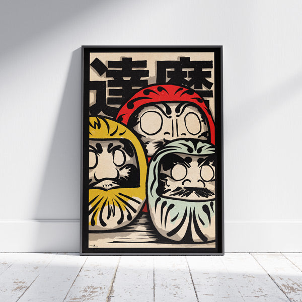 POSTER DELLA BAMBOLA DARUMA SENZA OCCHI