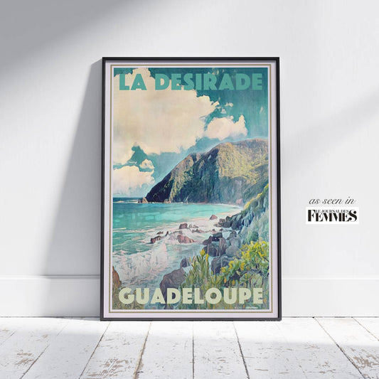 Affiche Guadeloupe La Désirade, France Affiche de voyage vintage par Alecse