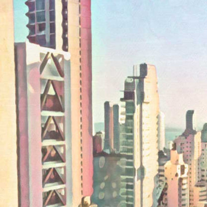 Details of the Cartagena Travel Poster by Alecse, revealing his soft-focus style and vintage color palette