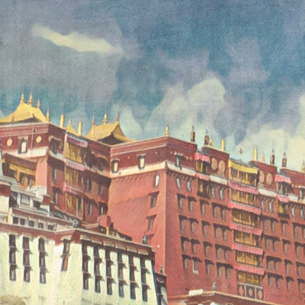 Détails du Palais du Potala dans l'affiche de Lhassa du Tibet