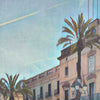 Close-up detail of the 'City Hall Elegance' Vilanova i la Geltru poster by Alecse™, showcasing its artistic intricacies