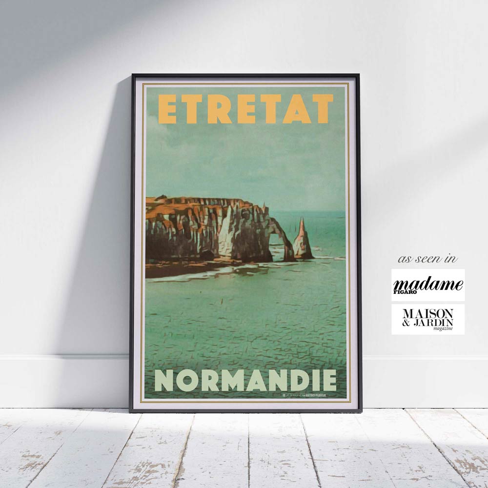 Affiche Etretat Falaises, Normandie Affiche de voyage vintage par Alecse™
