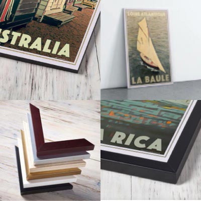 Our framing options to hang your travel posters right upon delivery