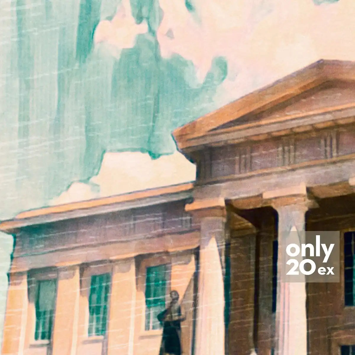 Close-up of courthouse façade in Alecse’s Louisville print.