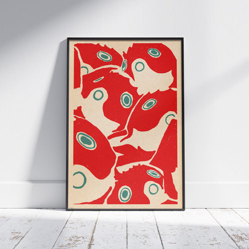 Koi Fish Lanterns vintage poster by artist Cha from the Vintage Exotics™ Collection, Japanese Pop Art style