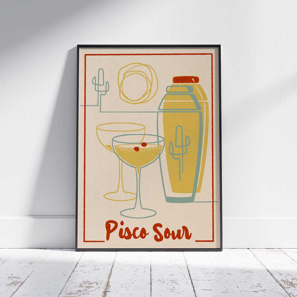 The Pisco Sour Cocktail poster by Cha | Mixology Retro Poster