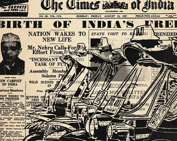Close-up from the Rickshaw Times of India poster by Shree x The Great Indian Decor